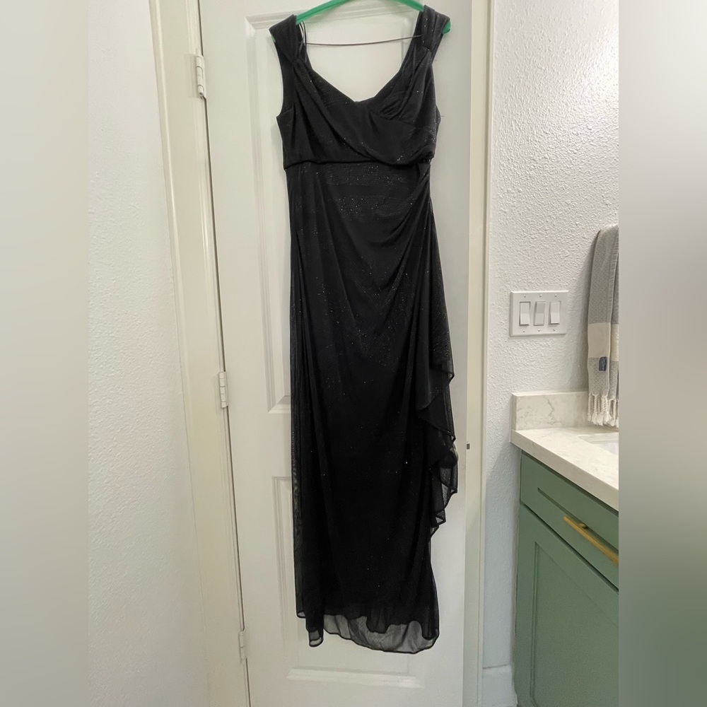 R&M Richards Black Asymmetrical Dress